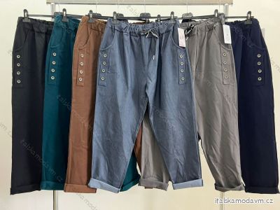 Kalhoty strečové dámské nadrozměr (2XL/3XL ONE SIZE) ITALSKá MóDA IM423696