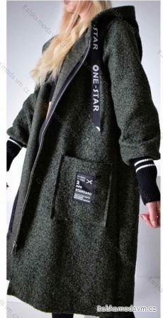 Kabát beránkový flaušový dlouhý rukáv dámský (S/M/L ONE SIZE) ITALSKÁ MÓDA IMWBL23007