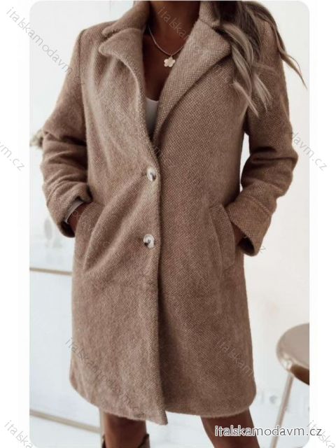 Kabát flaušový dlouhý rukáv dámský (S-L) ITALSKÁ MÓDA IMWBL23020