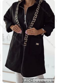 Kabát flaušový oversize s kapucí dlouhý rukáv dámský (S/M/L ONE SIZE) ITALSKÁ MÓDA IMWBL23027