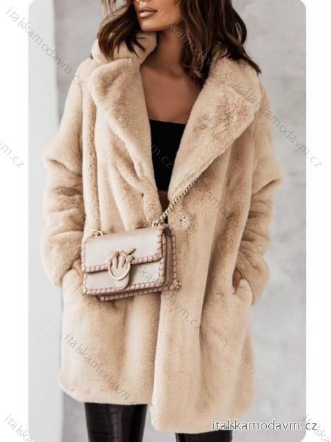 Kabát teddy dlouhý rukáv dámský (S-L) ITALSKÁ MÓDA IMWBL23032