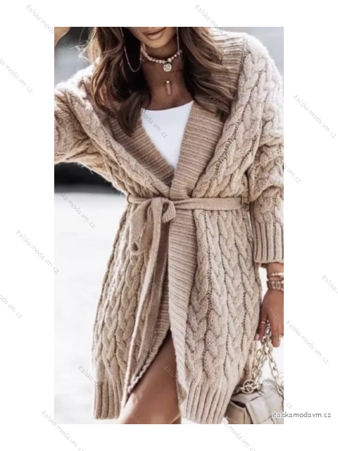 Cardigan teplý pletený dlhý rukáv dámsky (S/M ONE SIZE) TALIANSKA MÓDA IMPBB23J1396