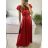 Šaty dlhé spoločenské krátky rukáv dámske (S/M ONE SIZE) TALIANSKA MODA IM323125/DU S/M kráľovská modrá