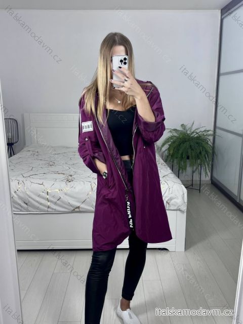Bunda slabá s kapucňou dámska nadrozmer (XL/2XL/3XL ONE SIZE) TALIANSKA MÓDA IM4221307/DU   fuchsiová   2XL/3XL