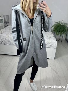 Kabát flaušový na zip dlouhý rukáv dámský (S/M/L/XL ONE SIZE) ITALSKá MÓDA IMC22792/DU