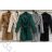 Kabát flaušový dlouhý rukáv dámský  (S-2XL) ITALSKÁ MÓDA IMC23391/DU XL Černá