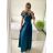 Šaty dlhé spoločenské krátky rukáv dámske (S/M ONE SIZE) TALIANSKA MODA IM323125