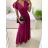 Šaty dlhé spoločenské krátky rukáv dámske (S/M ONE SIZE) TALIANSKA MODA IM323125