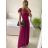 Šaty dlhé spoločenské krátky rukáv dámske (S/M ONE SIZE) TALIANSKA MODA IM323125