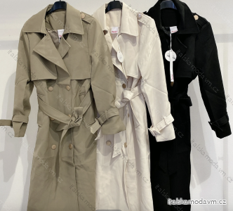 Kabát trenčkot dlouhý rukáv dámský (S/M ONE SIZE) ITALSKÁ MÓDA IMPMD233611503