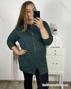 Mikina na zip s kapucí dlouhý rukáv dámská nadrozměr (3XL/4XL ONE SIZE) ITALSKá MóDA IM423048