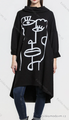 Šaty oversize dlouhý rukáv dámské (S/M ONE SIZE) ITALSKÁ MÓDA IMPLI2304013