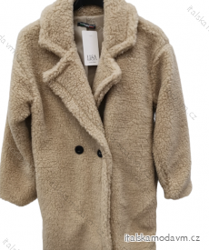 Kabát teddy dlouhý rukáv dámský (S/M ONE SIZE) ITALSKÁ MÓDA IMPLI23teddy3614