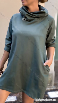 Šaty oversize dlouhý rukáv dámské (S/M ONE SIZE) ITALSKÁ MÓDA IMPLI2330609