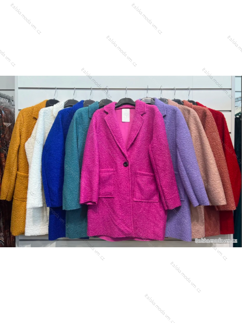 Kabát beránkový dlouhý rukáv dámský (S/M ONE SIZE) ITALSKÁ MÓDA IMPSH2321301