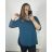 Tunika dlouhý rukáv dámská nadrozměr (2XL/3XL ONE SIZE) ITALSKÁ MÓDA IM723DIANA/DU 3XL/4XL petrolejová