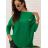 Sveter oversize dlhý rukáv dámsky nadrozmer (2XL/3XL ONE SIZE) POLSKÁ MÓDA PMWM23510/DR 2XL/3XL zelená
