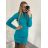 Šaty úpletové s rolákom dlhý rukáv dámske (S/M ONE SIZE) TALIANSKA MÓDA IMM22FD5807/DR -   béžová,   S/M