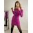 Šaty úpletové s rolákom dlhý rukáv dámske (S/M ONE SIZE) TALIANSKA MÓDA IMM22FD5807/DR -   béžová,   S/M