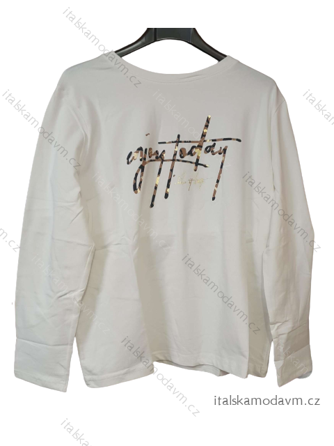 Tričko dlhý rukáv dámske (S-XL) TURECKÁ MÓDA TMAA233972/DU biela L/XL
