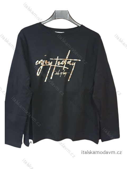 Tričko dlouhý rukáv dámské (S-XL) TURECKÁ MÓDA TMAA233972/DU Černá S/M