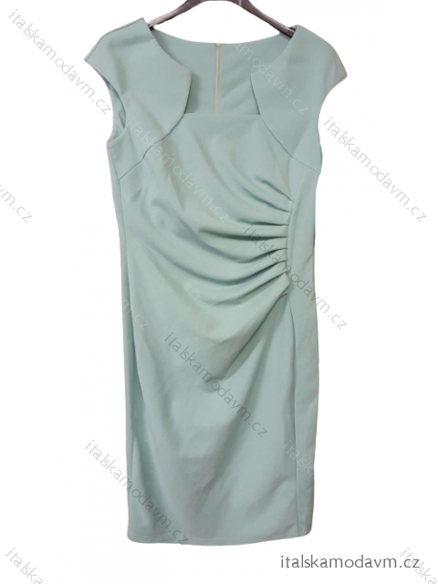Šaty pouzdrové společenské elegantní bez rukávů dámské (S-XL) ITALSKÁ MÓDA IMM22Q51239-17/DUR mintova S