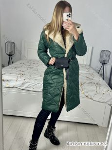 Kabát zimní s beránkem dlouhý rukáv dámský (S/M ONE SIZE) ITALSKÁ MÓDA IMWK233942