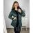 Bunda s kapucňou dámska nadrozmer (XL/2XL ONE SIZE) TALIANSKA MÓDA IM423LOVES/DU XL/2XL smaragdová