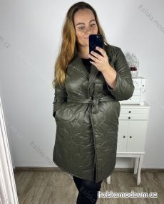 Bunda, Kabát dlouhý rukáv dámská nadrozměr (XL/2XL ONE SIZE) ITALSKÁ MÓDA IM423BELTA/DU