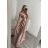Šaty carmen dlouhé na ramínka elegantní saténové dámské (S/M ONE SIZE) ITALSKÁ MÓDA IMPBB22B22735/DR -   vínová,   S/M