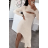 Šaty elegantné úpletové dlhý rukáv dámske (S/M ONE SIZE) TALIANSKA MÓDA IMPBB22Y22990/DU -   béžová,   S/M