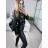 Bunda koženková křivák dlouhý rukáv dámská (S,M,L ONE SIZE) ITALSKÁ MÓDA IMPBB23E8338/DU Černá M
