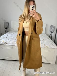 Kabát flaušový dlouhý dámský (S-XL) ITALSKÁ MÓDA IMD22901-3/DU