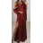 Šaty dlouhé elegantní na ramínka dámské (S/M ONE SIZE) ITALSKÁ MÓDA IMPBB23B24077 vínová S/M