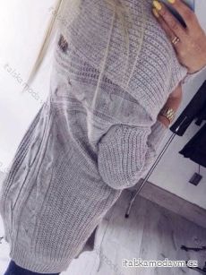 Cardigan pletený dlouhý rukáv dámský (S/M/L ONE SIZE) ITALSKÁ MÓDA IMWB23530