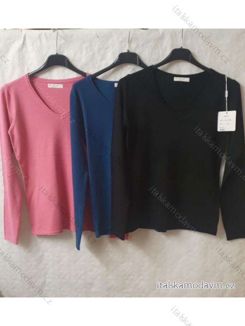 Svetr slabý úpletový dlouhý rukáv dámský (S/M ONE SIZE) ITALSKá MóDA IM723068