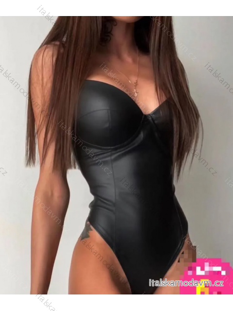 Body koženkové na ramienka dámsky (S/M ONE SIZE) TALIANSKA MÓDA IMPMD234224H