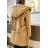 Kabát flaušový s kapucí dlouhý rukáv dámský (S/M ONE SIZE) ITALSKÁ MÓDA IMPDY23FEH1963