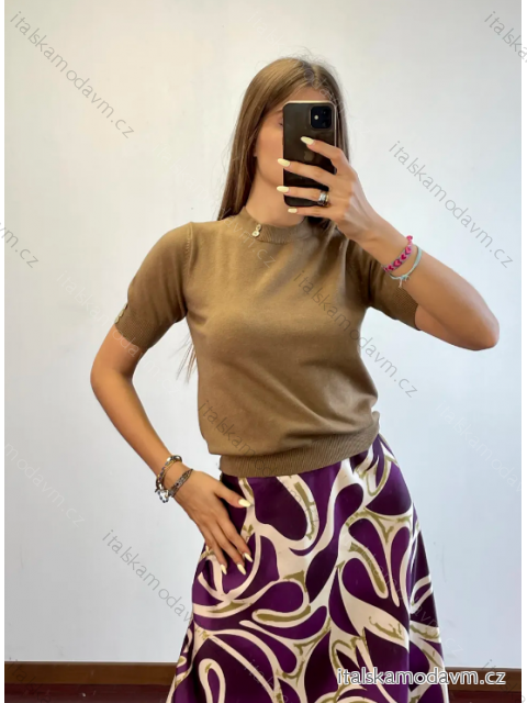 Sveter úpletový krátky rukáv dámsky (S/M ONE SIZE) TALIANSKA MÓDA IMPDY23FH9380