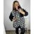Mikina na zip s kapucí dlouhý rukáv dámská nadrozměr (2XL/3XL ONE SIZE) ITALSKÁ MÓDA IM423OFANTO