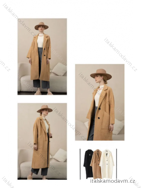 Kabát zimní dlouhý rukáv dámský (S/M ONE SIZE) ITALSKÁ MÓDA IMPLP2323216040