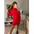 Šaty teplé pletené dlouhý rukáv dámské (S/M ONE SIZE) ITALSKÁ MÓDA IMWBL23011/DUR čierna S/M