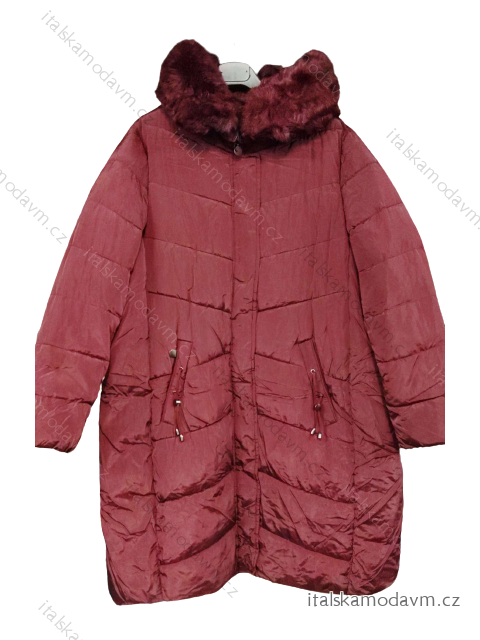 Kabát bunda  zimný s kapucí dámsky nadrozmer (M-4XL ONE SIZE) TALIANSKA MÓDA IM422STELA/DU