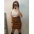Tričko teplé s rolákom úpletové krátky rukáv dámske (S/M ONE SIZE) TALIANSKA MÓDA IMM22FD5805/DR -   khaki,   S/M
