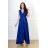 Šaty dlouhé elegantní společenské bez rukávu dámské nadrozměr (42-52) POLSKÁ MÓDA PMLBF23GRACIA13 modrá 42