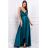 Šaty dlouhé elegantní společenské na ramínka dámské nadrozměr (36-42) POLSKÁ MÓDA PMLBF23LIVIA4 tmavě zelená 36