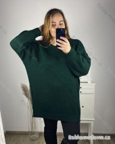 Svetr prodloužený dlouhý rukáv dámský nadrozměr (3XL/4XL/5XL ONE SIZE) ITALSKá MODA IM723MERYLIN