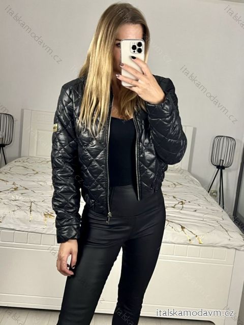 Bunda bomberka jesenná dámska (S/M ONE SIZE) TALIANSKA MÓDA IMWAA233809/DU S/M čierna