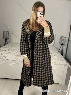 Kabát flaušový dlouhý rukáv dámský (L/XL ONE SIZE) ITALSKÁ MÓDA IMD23667/DU