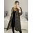 Kabát flaušový dlouhý rukáv dámský (L/XL ONE SIZE) ITALSKÁ MÓDA IMD23667/DU L/XL Černo-bílá